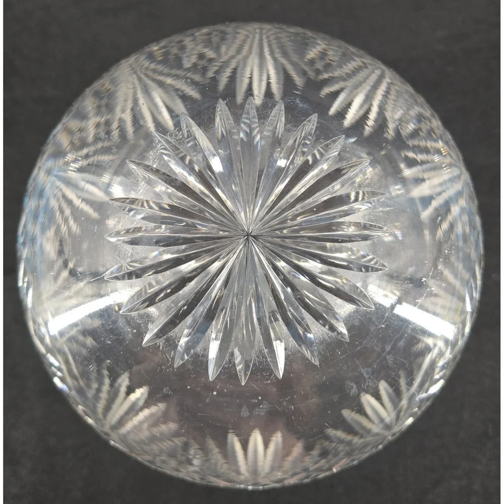 Antique‎ American Brilliant Cut Glass Crystal Vase Carafe Diamond Fan 6x8